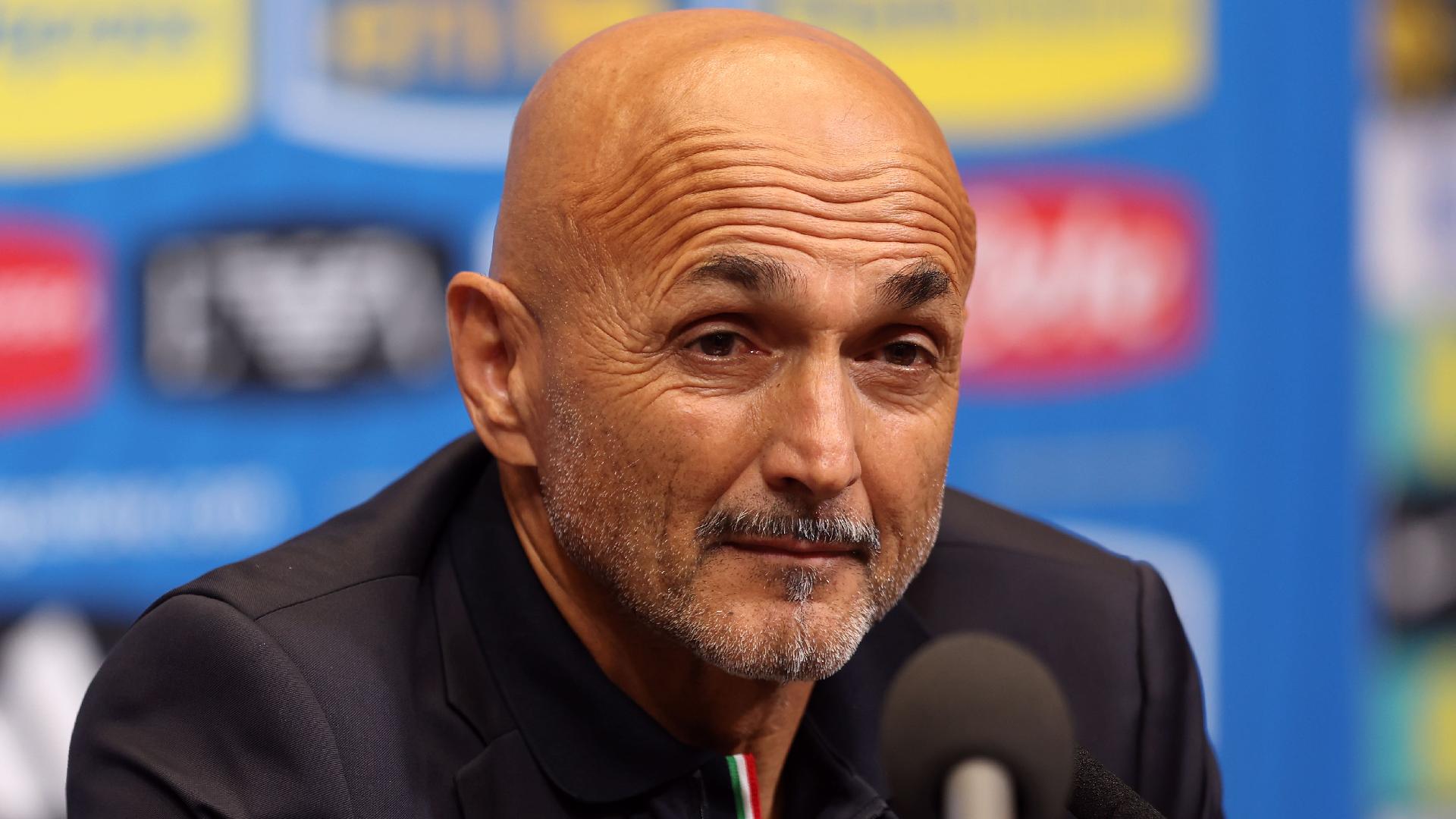 Italy boss Luciano Spalletti faces the media at Wembley (George Tewkesbury/PA Wire)