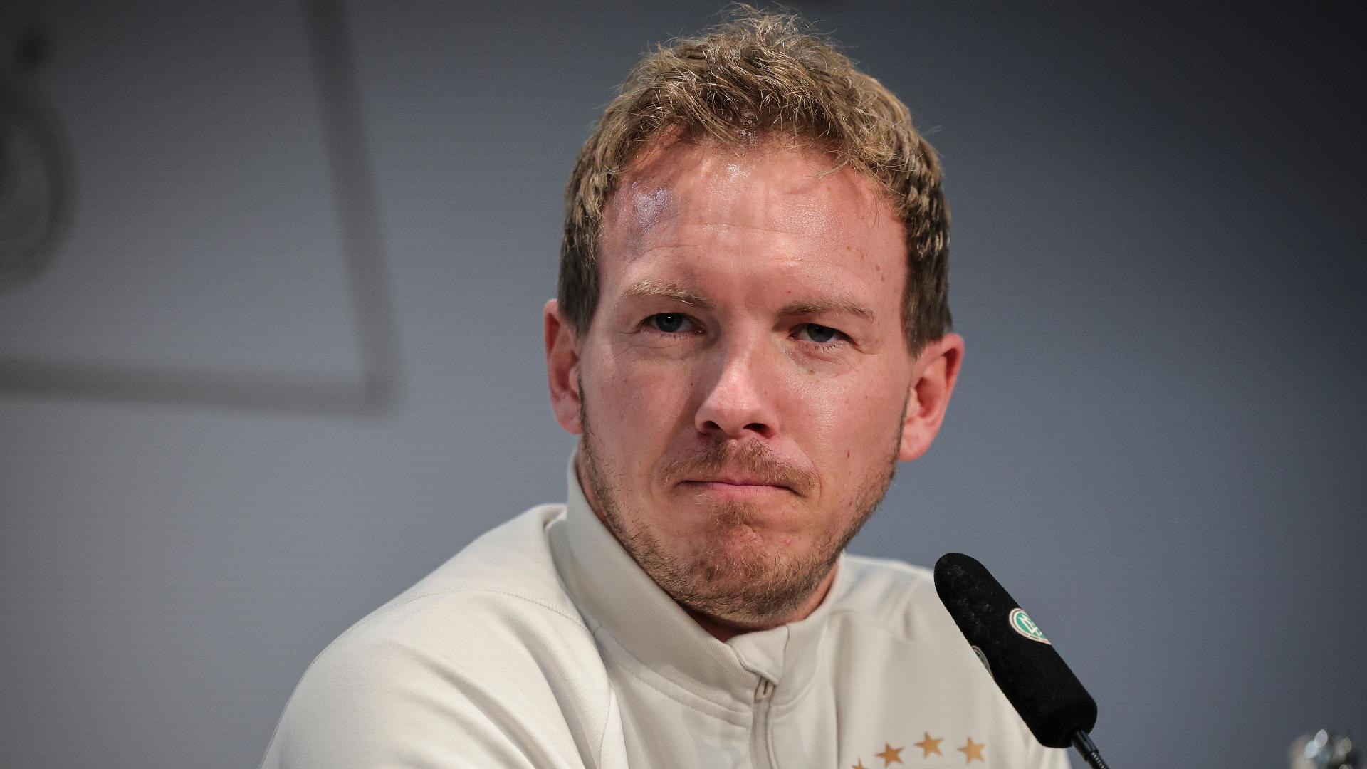 Germany coach Julian Nagelsmann speaks during a press conference (Christian Charisius/AP)