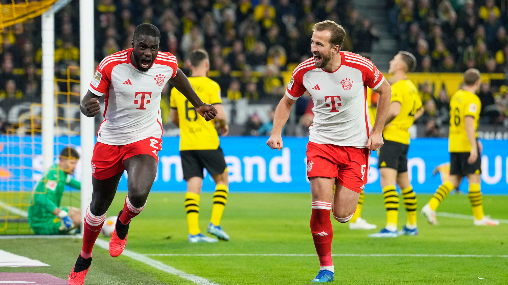Dayot Upamecano Harry Kane Borussia Dortmund v FC Bayern München Bundesliga 11042023 (S. Mellar/FC Bayern via Getty Images)