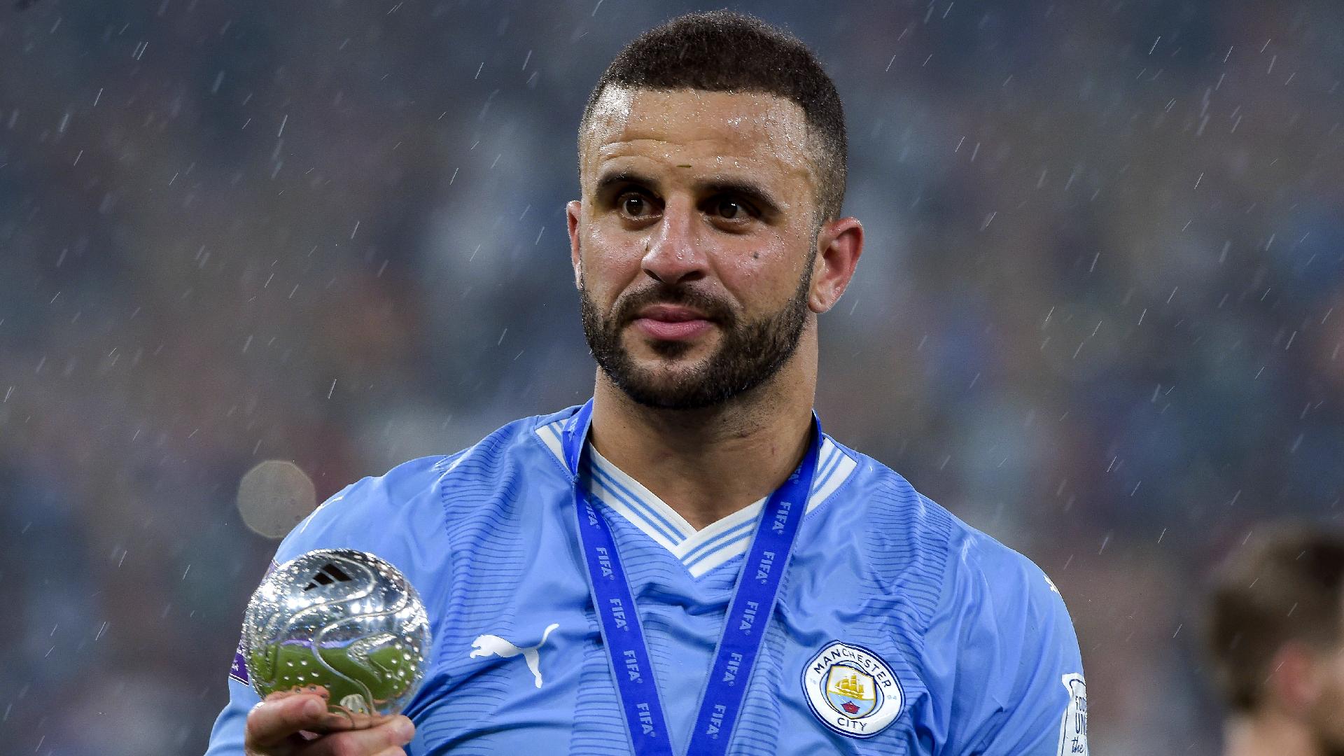 Manchester City’s Kyle Walker with the Club World Cup trophy (PA Wire/PA Wire)