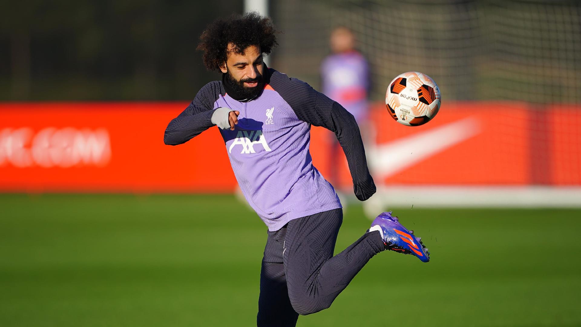 Liverpool’s Mohamed Salah during a training session (Peter Byrne/PA Wire)