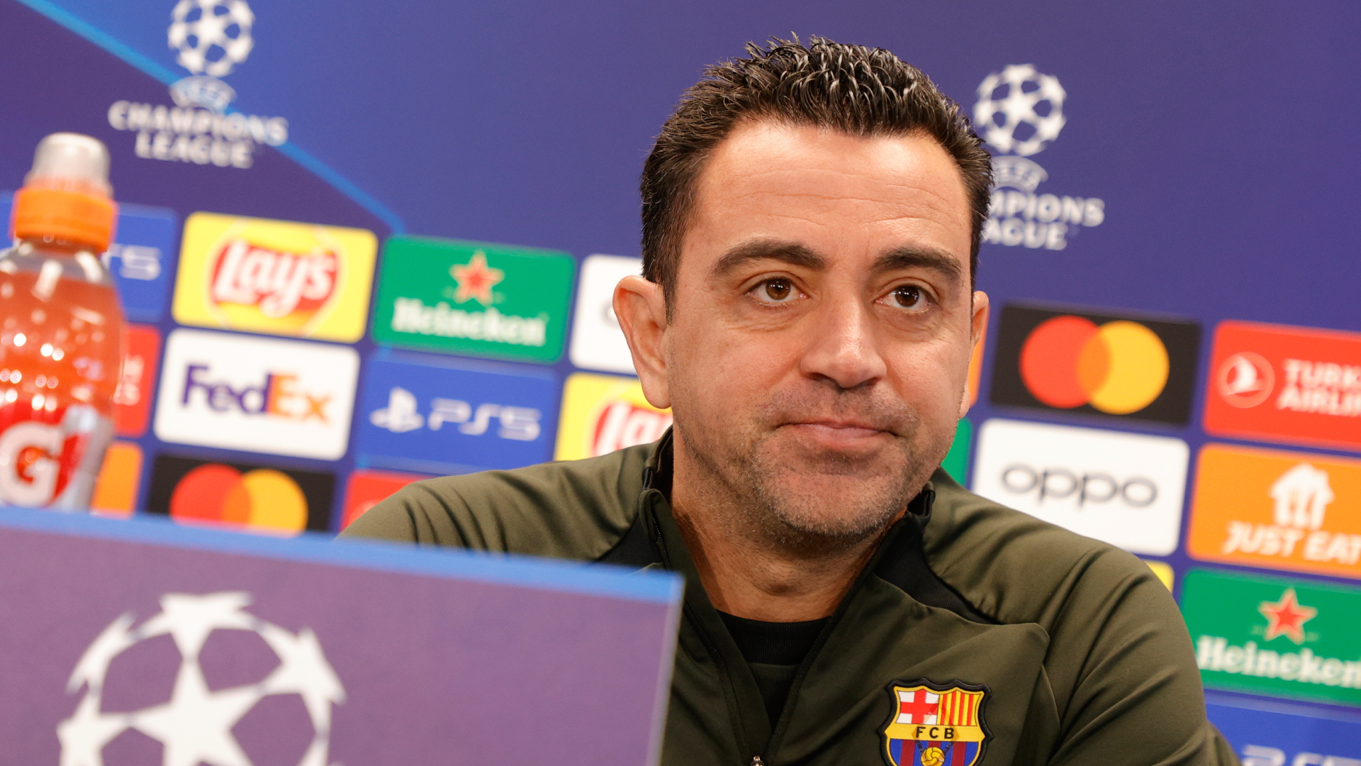 Xavi Hernandez FC Barcelona Training Session And Press Conference UEFA Champions League 03112024 (Ciro De Luca/NurPhoto via Getty Images)